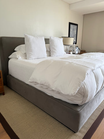 Cama (Base + cabecera) gris