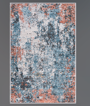 Nu Espacios- Tapete abstracto cobre/azul