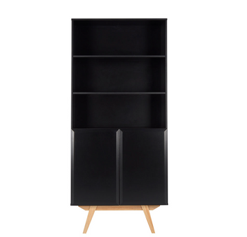 Gaia- Librero con puertas negro Cuauhtémoc