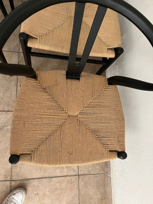 Cadana- Set de 4 sillas wishbone negras/natural