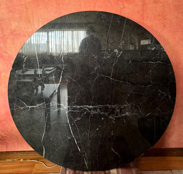 Placa redonda para comedor de mármol negro