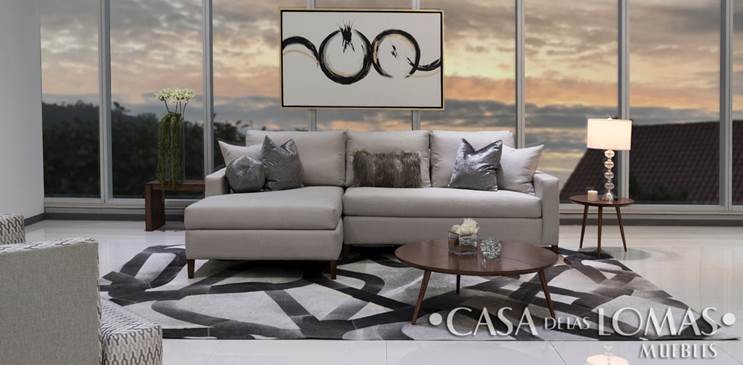 Casa de las Lomas- Sofá en L gris