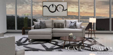 Casa de las Lomas- Sofá en L gris