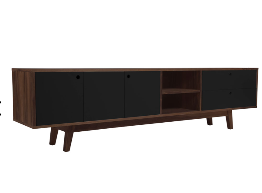 Mueble para tv Evo nogal 200 cm - Negro