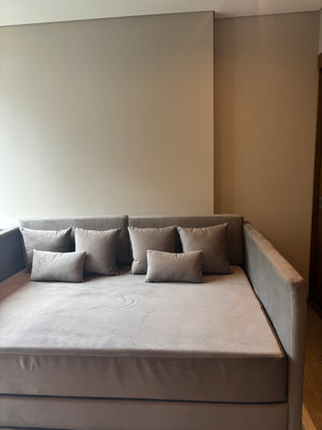 Sofa Bed de tela color gris