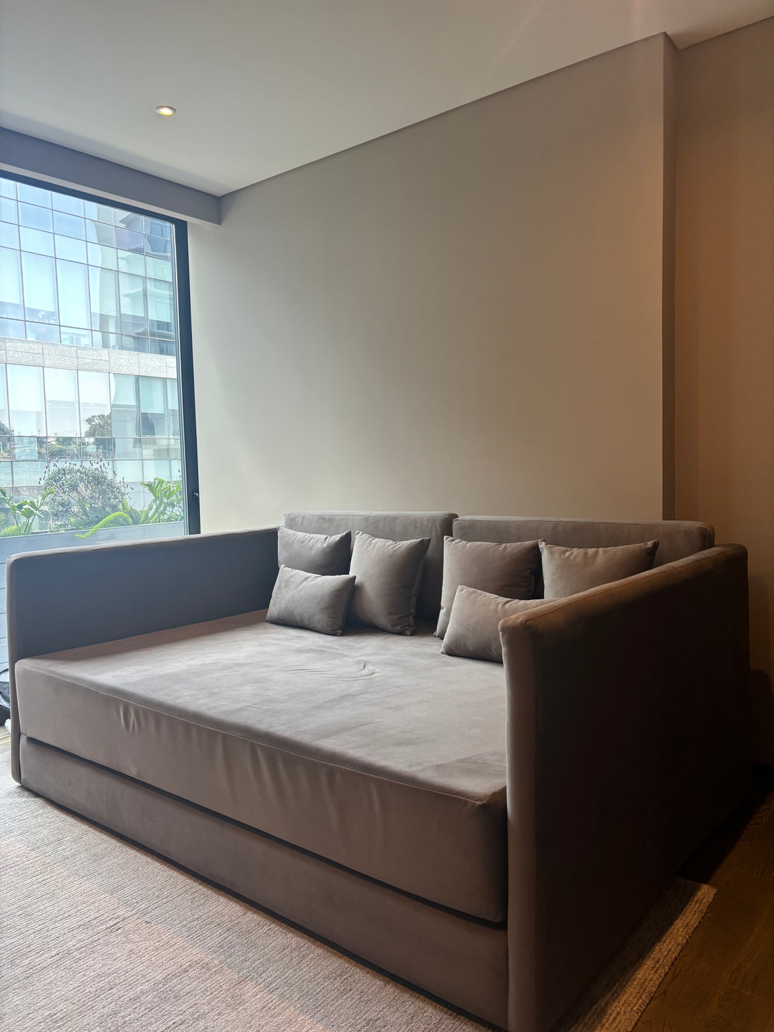 Sofa Bed de tela color gris