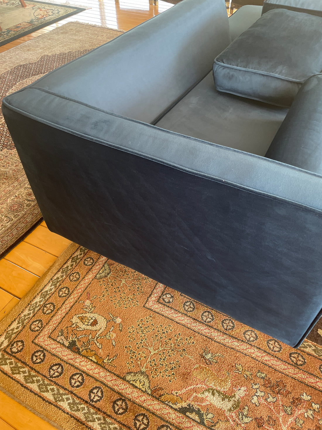 Sofá azul moderno 2-3 plazas