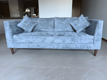 Sofá elegante 3 plazas gris/azulado