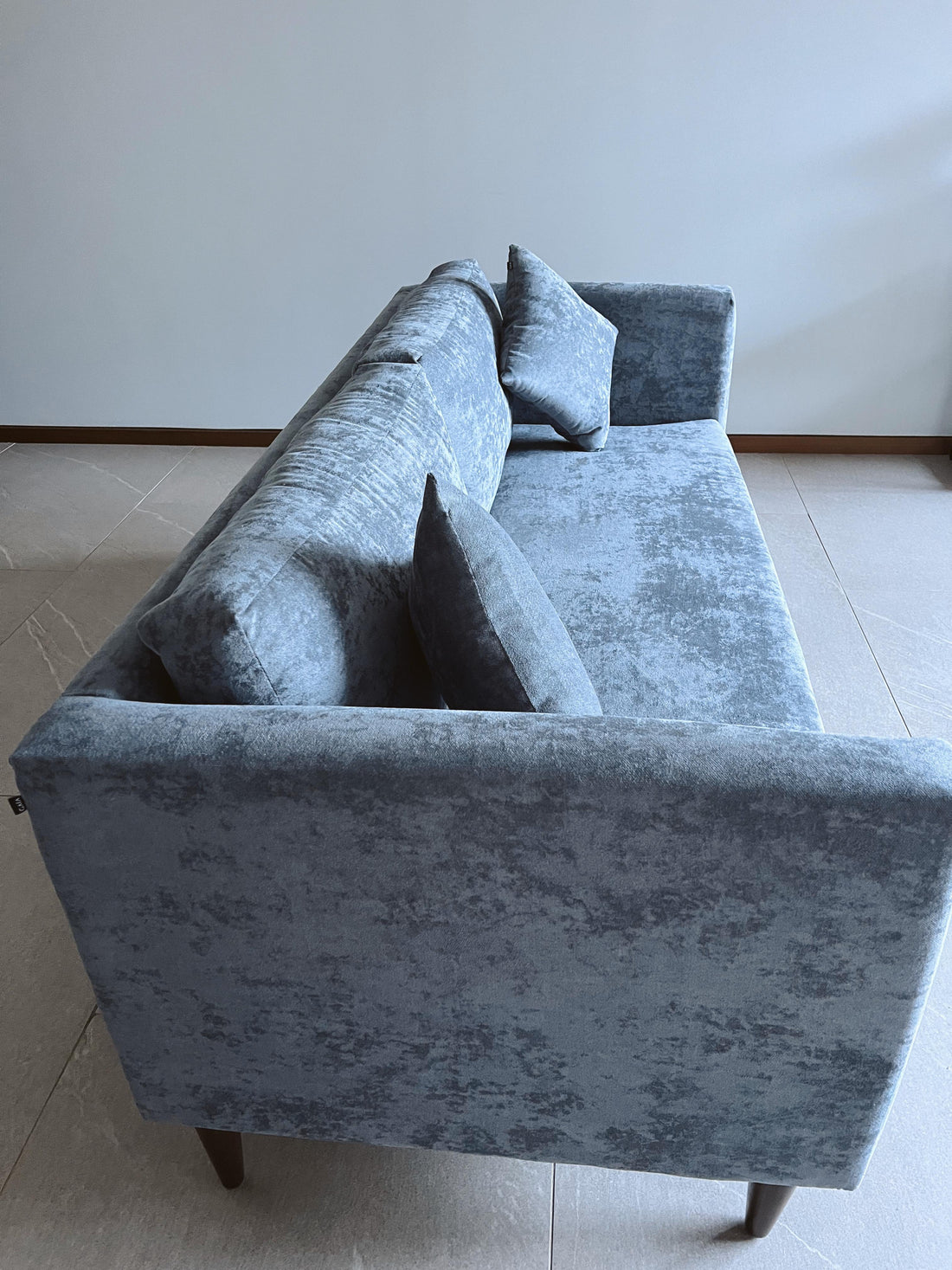 Sofá elegante 3 plazas gris/azulado