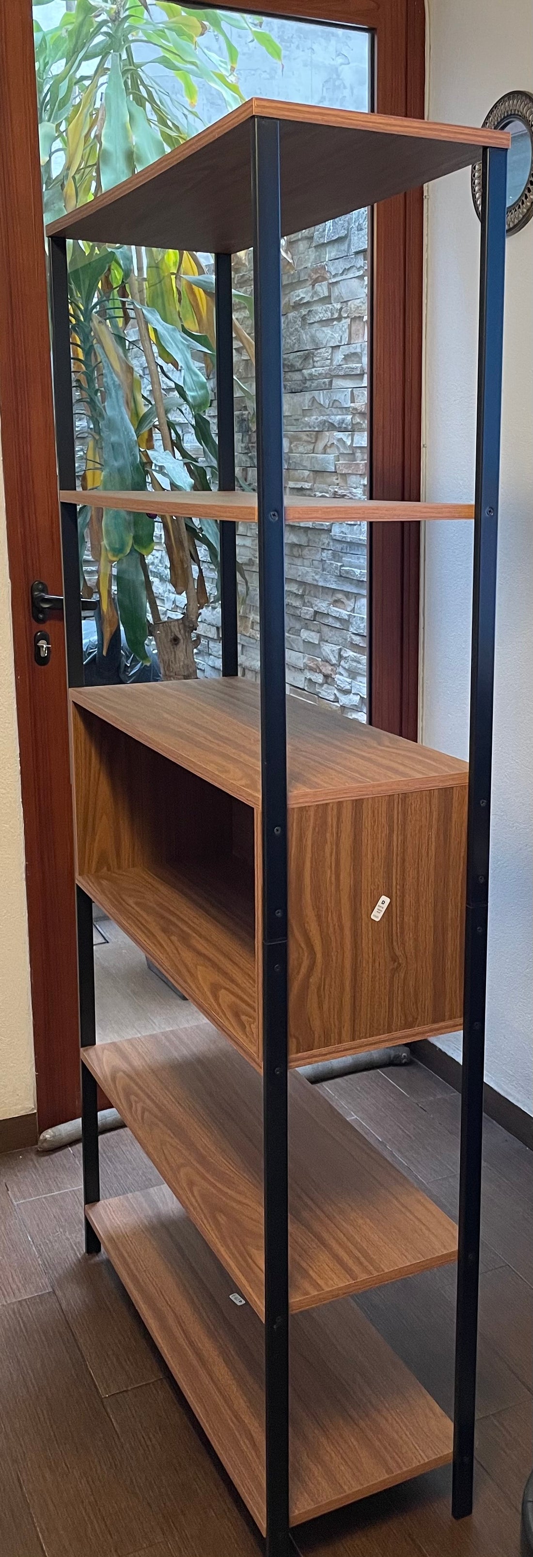 PLAYCON Estante - Toledo, Estructura Metálica, Estilo Industrial y Gran Capacidad - Color Tzalam