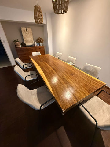 Mesa de Parota y hierro rectangular