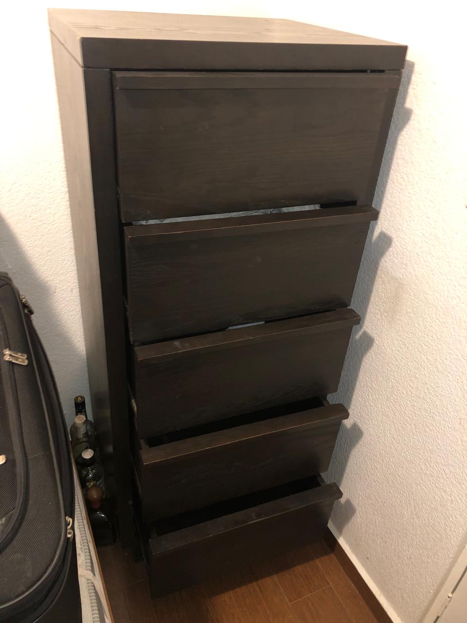 CAJONERA VERTICAL DE 5 CAJONES COLOR CHOCOLATE POTTERY BARN