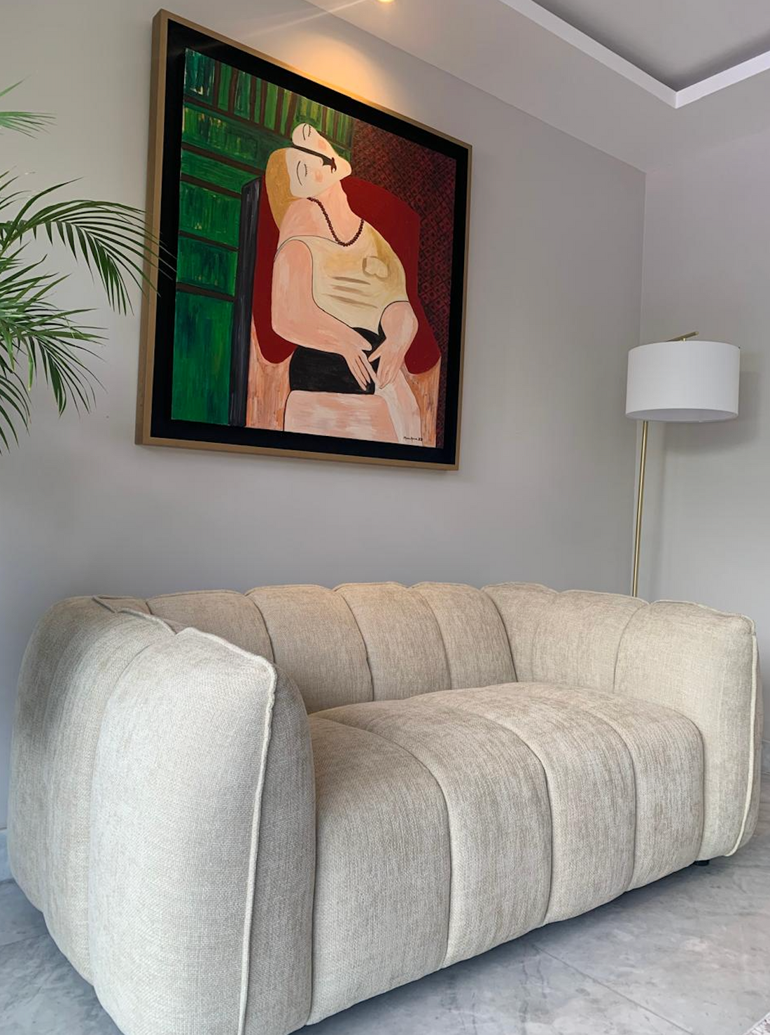 Sofá color beige 2 plazas