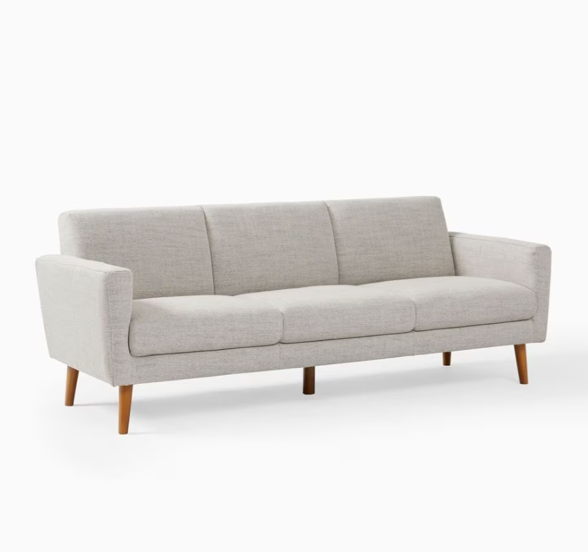 West Elm- Sofá de tres plazas gris claro Oliver