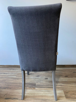Dixy- Comedor de madera clara con 8 sillas grises