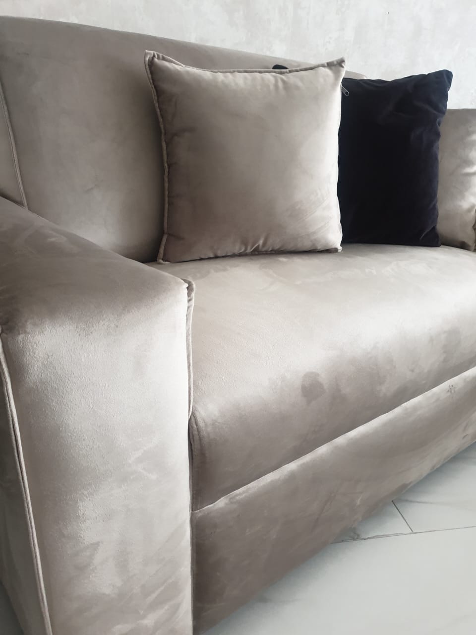 Set de 2 loveseats de terciopelo gris