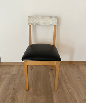 Palacio de Hierro- Set de 4 sillas de madera y asiento tipo piel